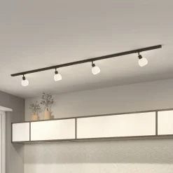 Lindby 1 lyskilde skinnesystem Linaro, E14, 4 lyskilder, svart