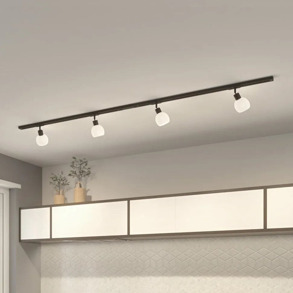 Lindby 1 lyskilde skinnesystem Linaro, E14, 4 lyskilder, svart