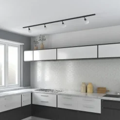 Lindby 1 lyskilde skinnesystem Linaro, E14, 4 lyskilder, svart