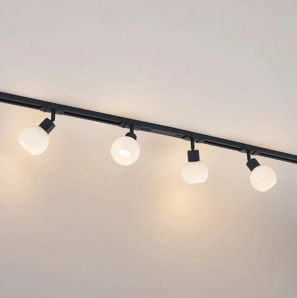 Lindby 1 lyskilde skinnesystem Linaro, E14, 4 lyskilder, svart