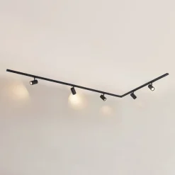 Lindby 1 lyskilde skinnesystem Linaro, GU10, 5 lyskilder, svart