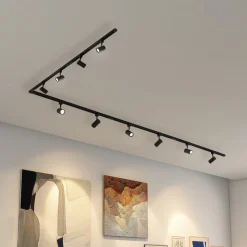 Lindby 1 lyskilde skinnesystem Linaro, GU10, 10 lyskilder, svart