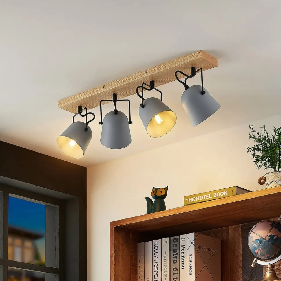 Lindby Adalin taklampe, 4 lyskilder, grå