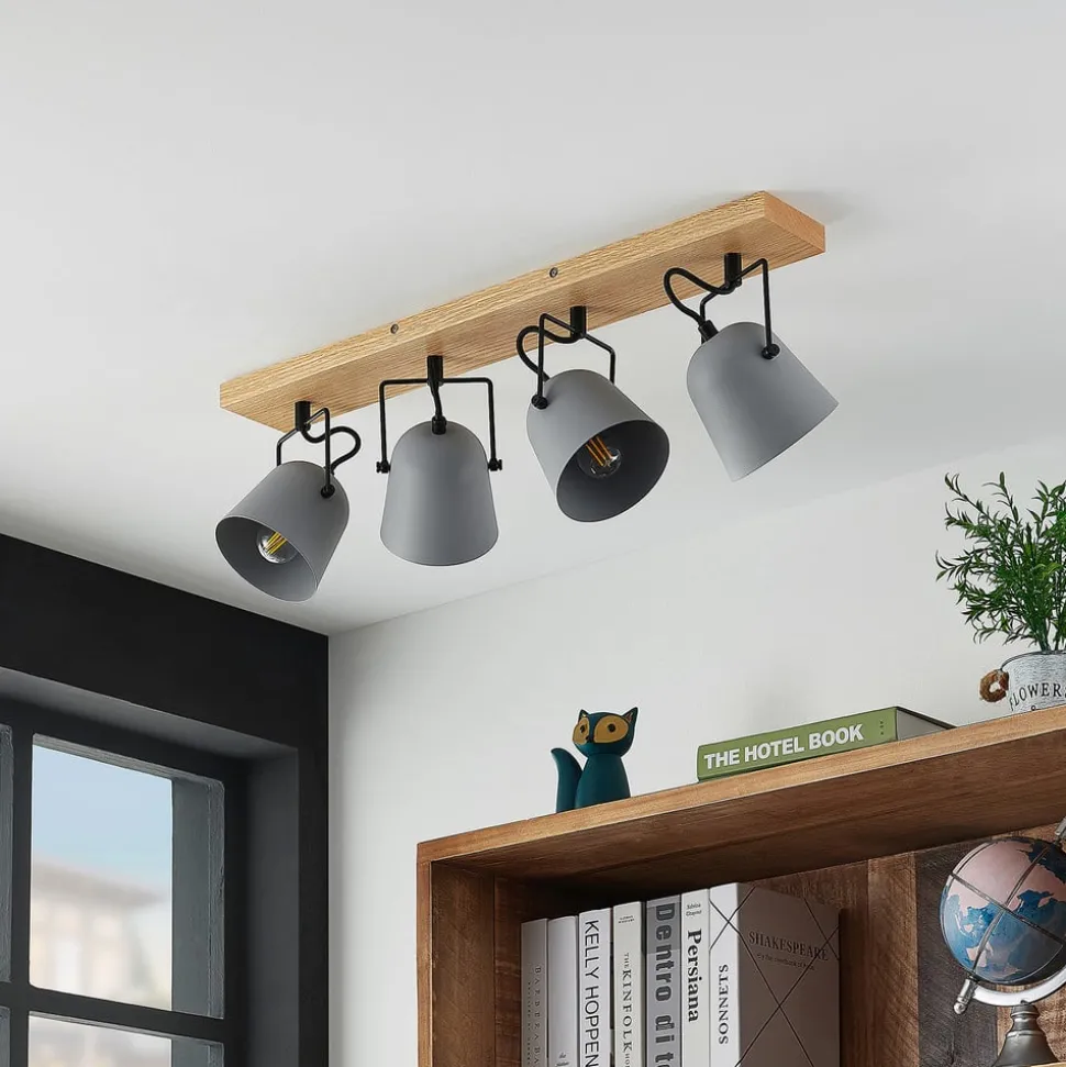 Lindby Adalin taklampe, 4 lyskilder, grå