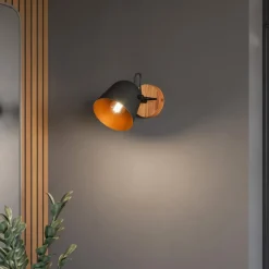 Lindby Adalin vegglampe, svart