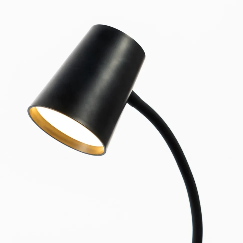 Lindby Ailina LED-bordlampe, klemmefot, svart
