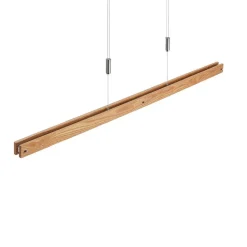 Lindby Alimara LED-hengelampe i tre, tre, lengde 138 cm