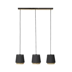 Lindby Ananya hengelampe i jern og tre, 3 lyskilder