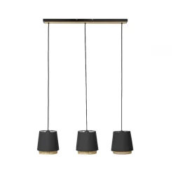 Lindby Ananya hengelampe i jern og tre, 3 lyskilder