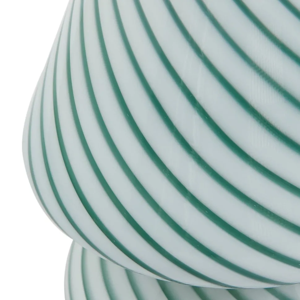 Lindby Andriana bordlampe, grønn/hvit, glass, Ø 15 cm