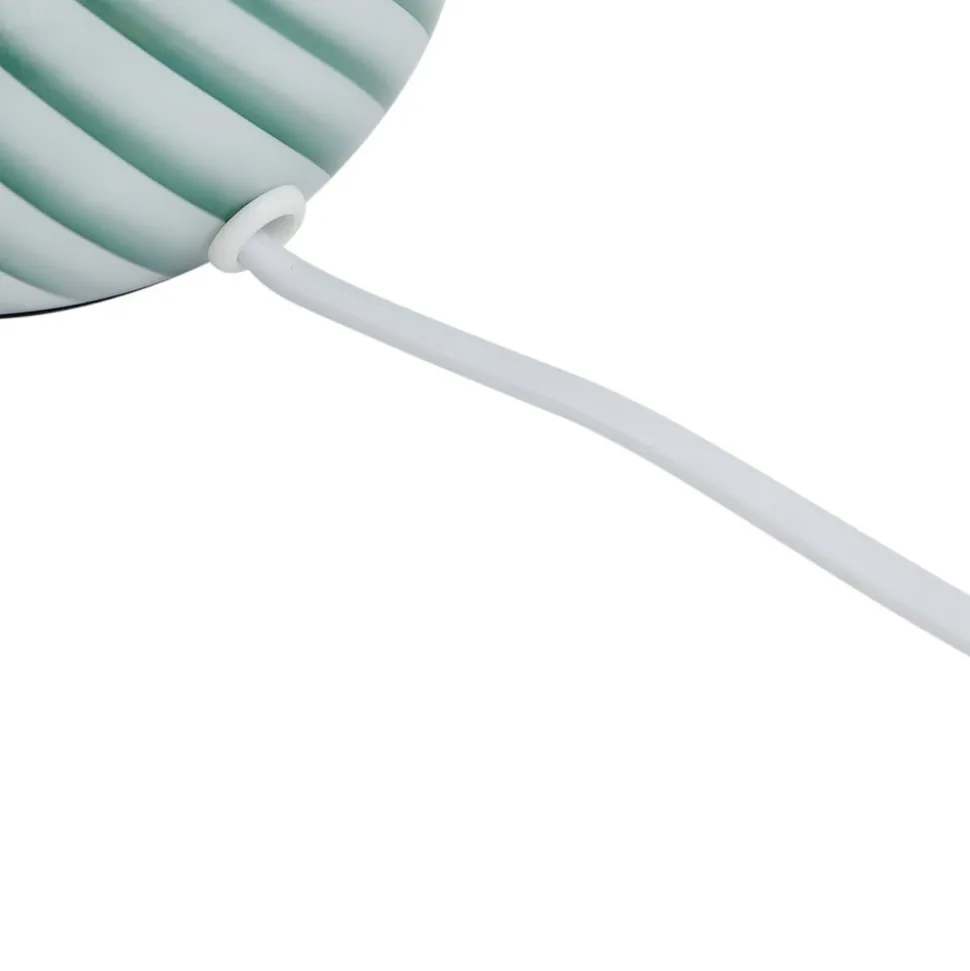 Lindby Andriana bordlampe, grønn/hvit, glass, Ø 15 cm