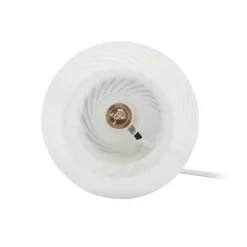 Lindby Andriana bordlampe, gul/hvit, glass, Ø 15 cm