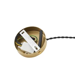 Lindby Annegret hengelampe, Ø 18 cm, keramikk, hvit/messing