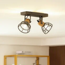 Lindby Arinthea takspotlight, 2-lys, svart, stål, E14