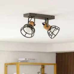 Lindby Arinthea takspotlight, 2-lys, svart, stål, E14