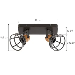 Lindby Arinthea takspotlight, 2-lys, svart, stål, E14