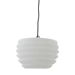 Lindby Arona utendørs hengelampe, Ø 38 cm, hvit