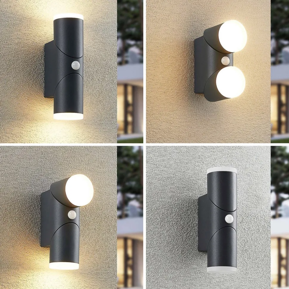 Lindby Aspyn LED-vegglampe, 2 lysk, sensor