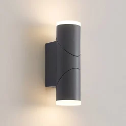 Lindby Aspyn utendørs LED-vegglampe, 2 lyskilder