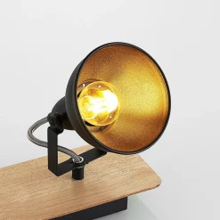 Lindby Aylis taklampe, 4 lyskilder, 82 cm, svart, tre, E14