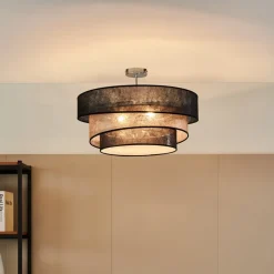 Lindby Ayvira taklampe, svart, gull