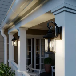 Lindby Barret utendørs vegglampe, 39 cm, aluminium, brun