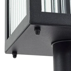 Lindby Bolgar veilampe, svart, metall, glass, 15 cm