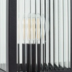 Lindby Bolgar veilampe, svart, metall, glass, 15 cm