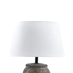 Lindby bordlampe Aelith, Ø 30 cm, grå, keramikk, E27