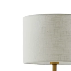 Lindby bordlampe alabast, hvit/gull, Ø 30 cm, marmor, E27