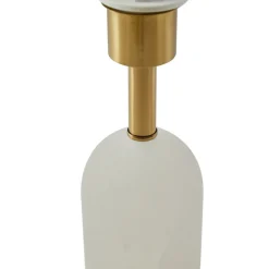 Lindby bordlampe alabast, hvit/gull, Ø 30 cm, marmor, E27