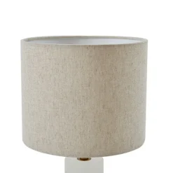 Lindby bordlampe alabaster, hvit/beige, Ø 25cm, marmor, E27