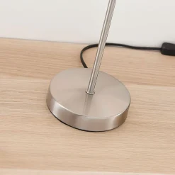 Lindby bordlampe Annatina, hvit, nikkel, høyde 48 cm, tekstil