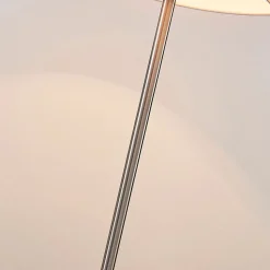 Lindby bordlampe Annatina, hvit, nikkel, høyde 48 cm, tekstil