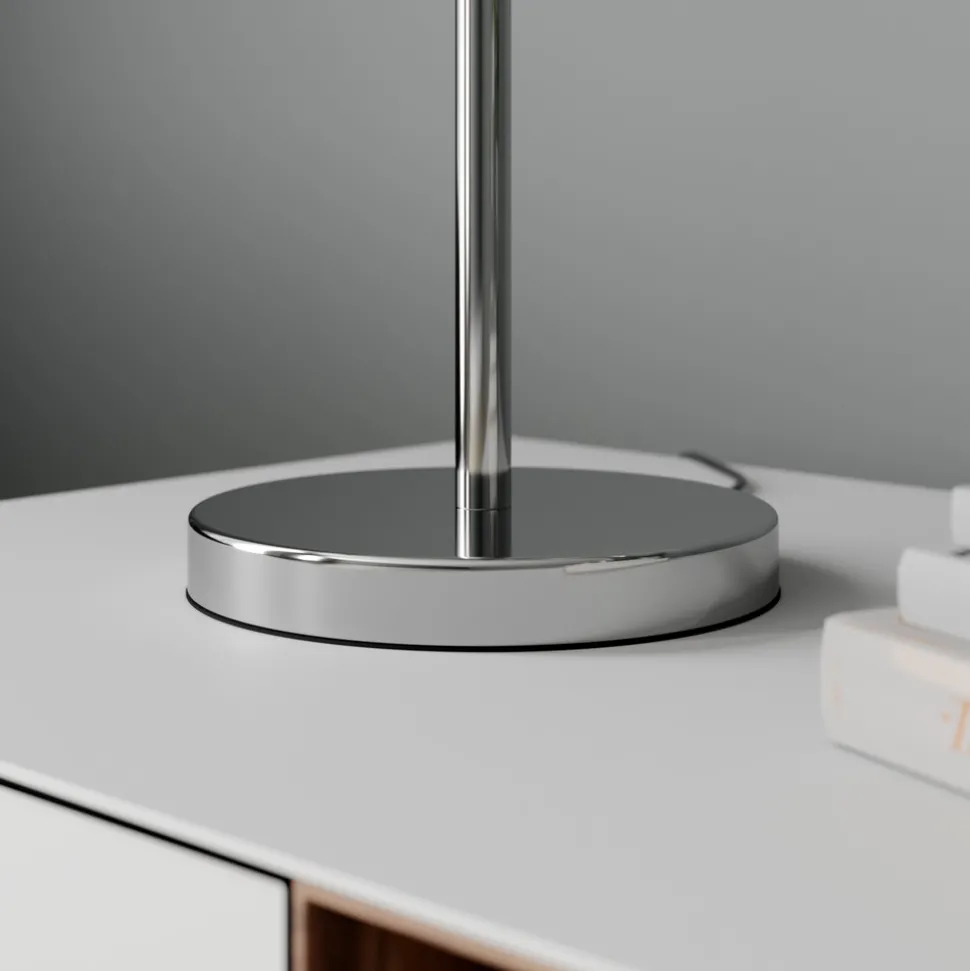 Lindby bordlampe Benjiro, hvit, tekstil, leselampe, 52 cm