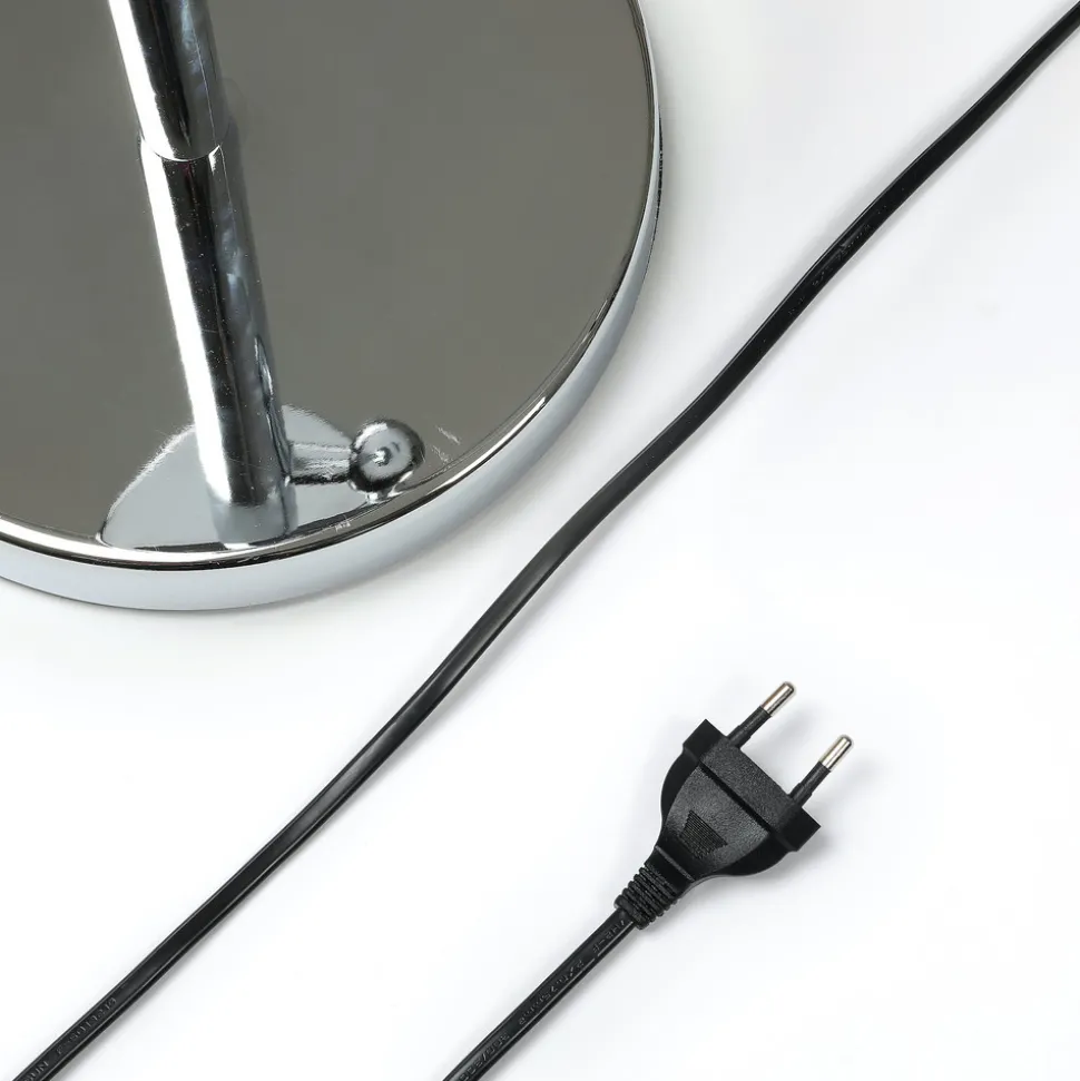 Lindby bordlampe Benjiro, hvit, tekstil, leselampe, 52 cm