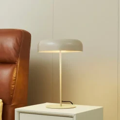 Lindby bordlampe Edion, beige, metall, 45 cm