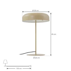 Lindby bordlampe Edion, beige, metall, 45 cm