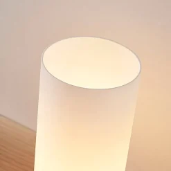 Lindby bordlampe Elianna, hvit, glass, 24 cm, dimbar, E14