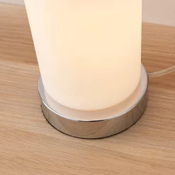 Lindby bordlampe Elianna, hvit, glass, 24 cm, dimbar, E14