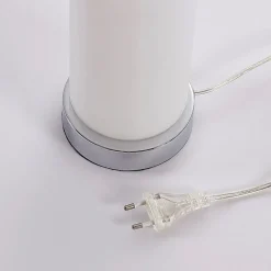 Lindby bordlampe Elianna, hvit, glass, 24 cm, dimbar, E14