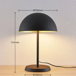 Lindby bordlampe Idalene, høyde 51 cm, svart, metall