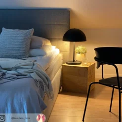 Lindby bordlampe Idalene, høyde 51 cm, svart, metall