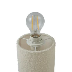 Lindby bordlampe Jone, hvit, tekstil, 30 cm