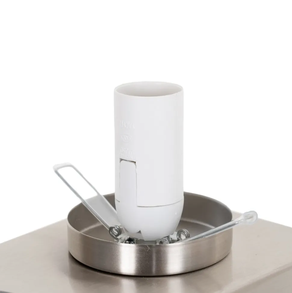 Lindby bordlampe Junis, nikkel, ladefunksjon