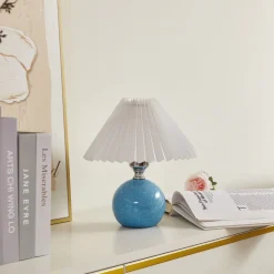 Lindby bordlampe Kerimi, keramikk, blå