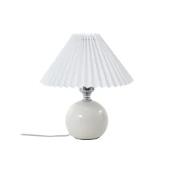 Lindby bordlampe Kerimi, keramikk, kremfarge