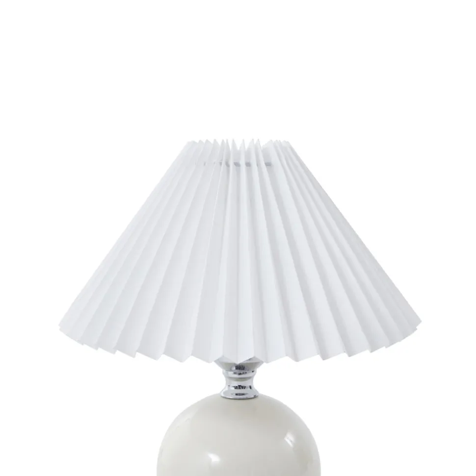 Lindby bordlampe Kerimi, keramikk, kremfarge