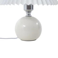 Lindby bordlampe Kerimi, keramikk, kremfarge