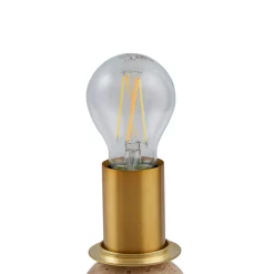 Lindby bordlampe Kirstan, beige, hvit, glass, stein, 33 cm